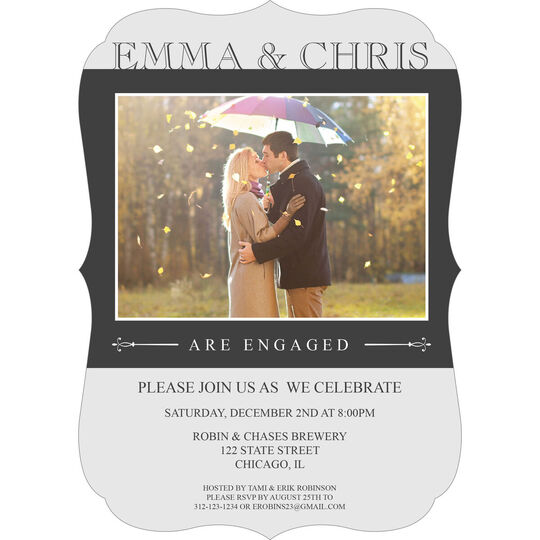 Grey Simply Stunning Engagement Invitations